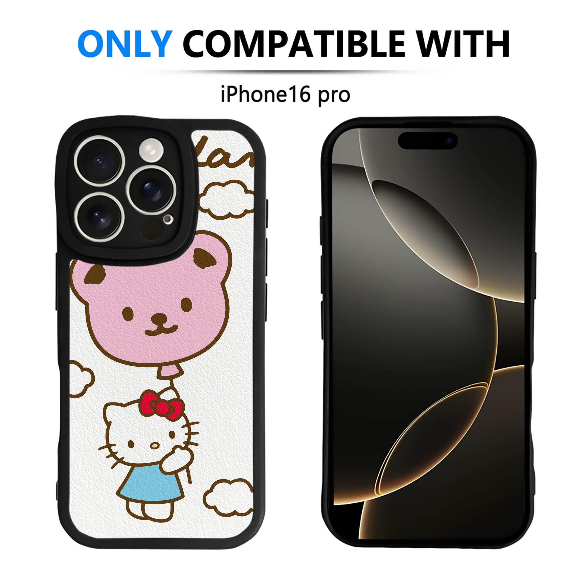 （画像用） Hello Kitty ハローキティ 【iPhone 16シリーズ対応】シリコンスマホケース（レザー調） 材質：シリコン